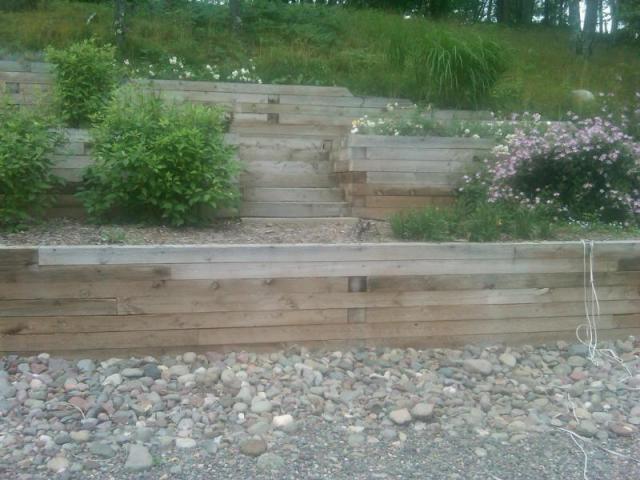 Landscape Timbers Retaining Wall Treated Timber Retaining Wall