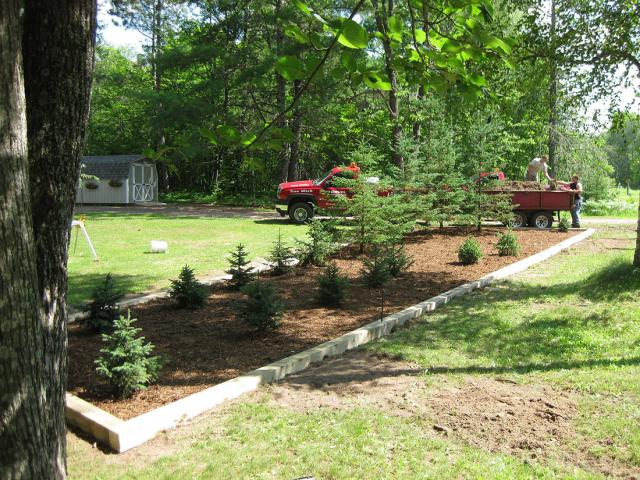 Timber Planter with Natural Mulch